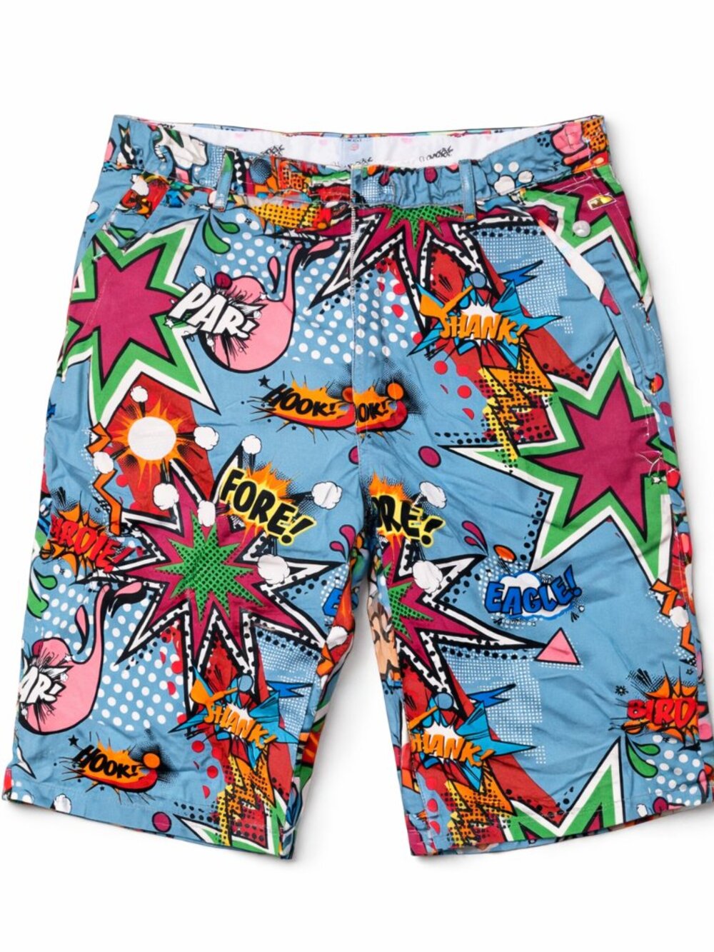 Royal & Awesome Blue Comic Book Explosion Shorts Size 34